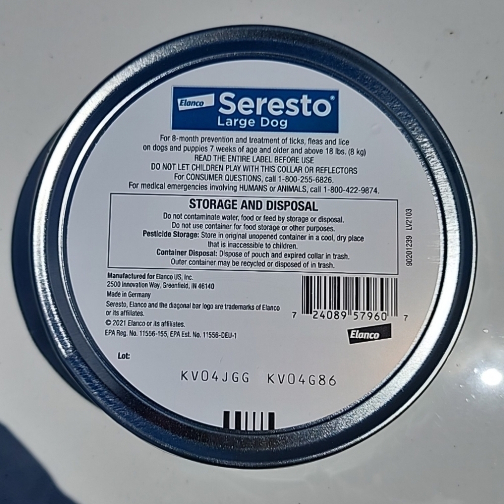 New Seresto Flea and Tick Collar for LARGE Dogs Sealed Odorless Non-greasy - Picture 2 of 2